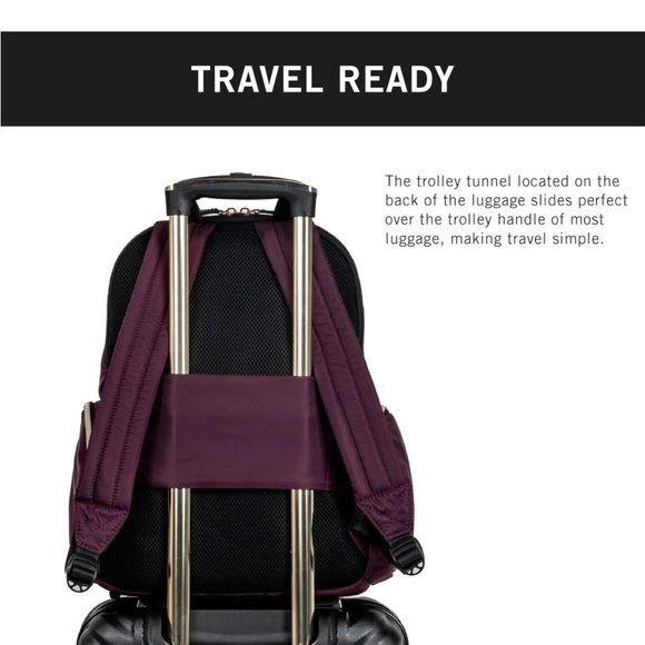 Kenneth Cole “Sophie” RFID blocking backpack-wine color; EUC - Picture 4 of 12